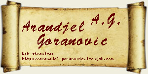 Aranđel Goranović vizit kartica